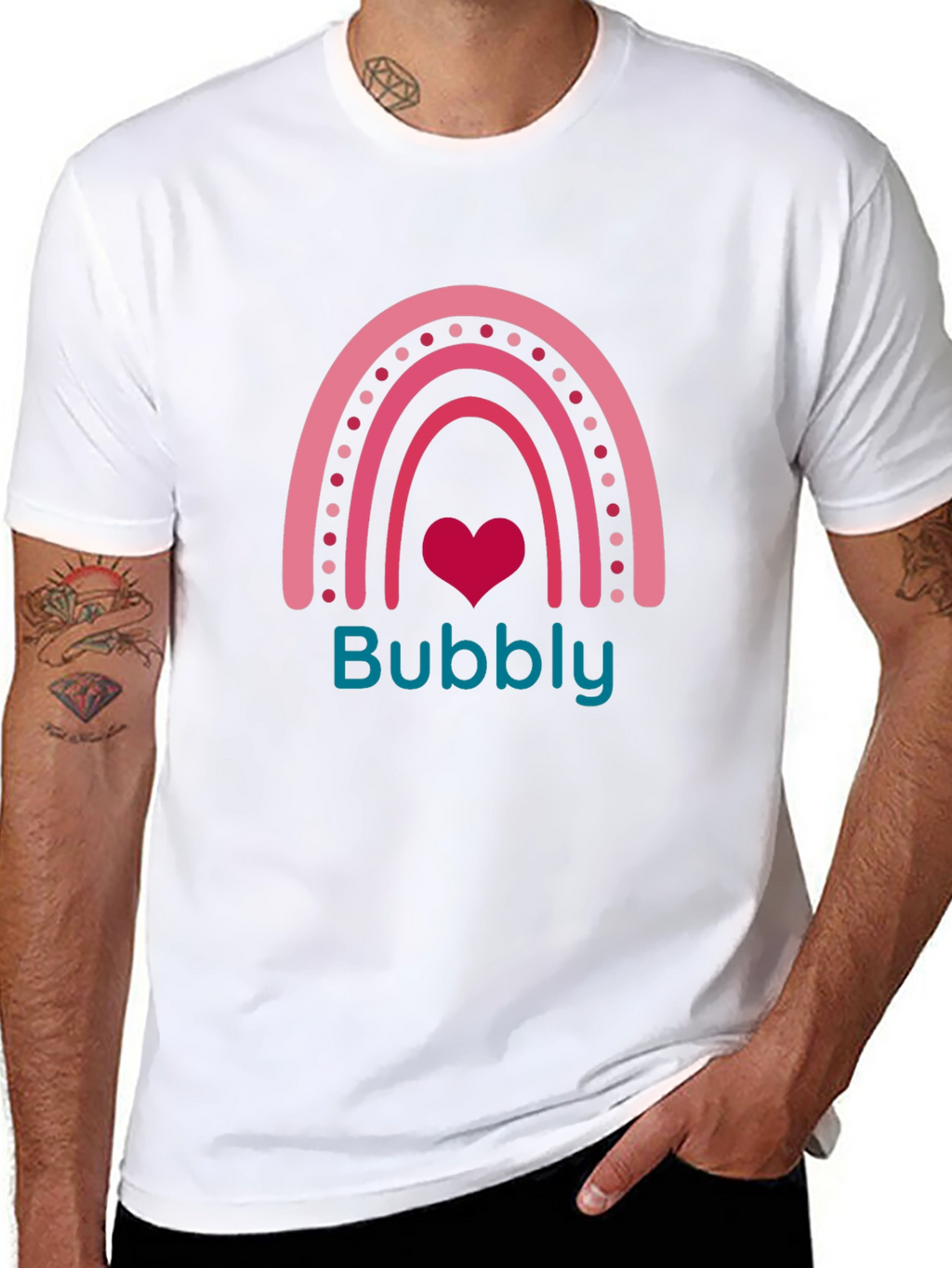 Bubbly Rainbow Heart Tee - Cute Graphic T-Shirt