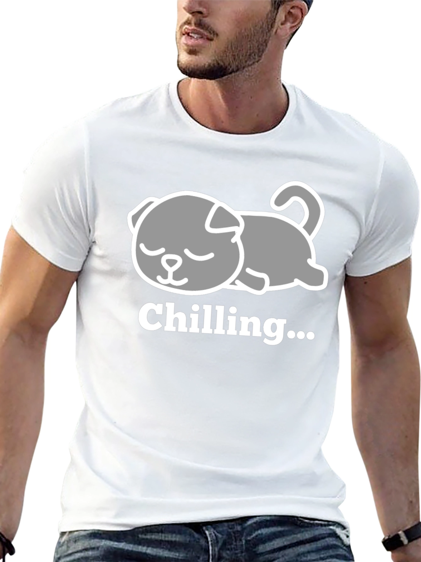 Chilling Dog Tee - Relaxed Comfort