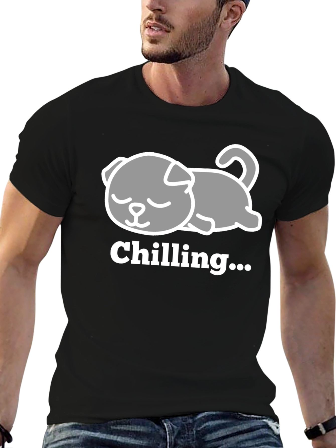 Chilling Dog Tee - Relaxed Comfort