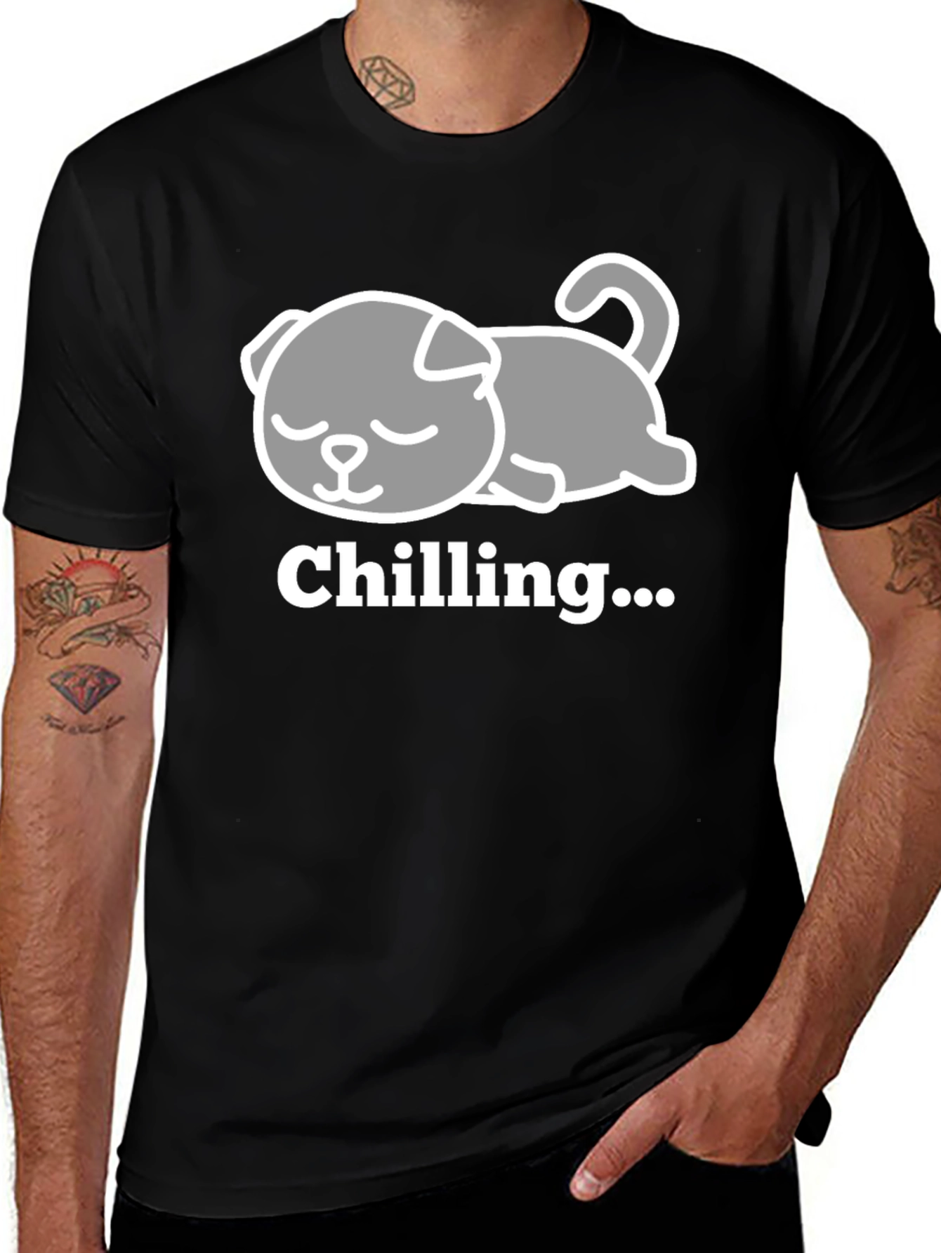 Chilling Dog Tee - Relaxed Comfort