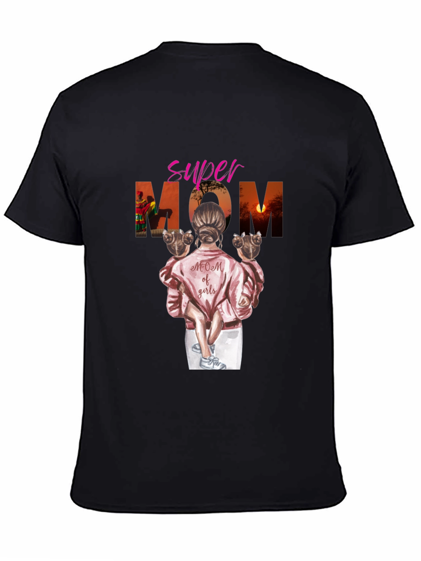 Super Mom of Girls Graphic T-Shirt