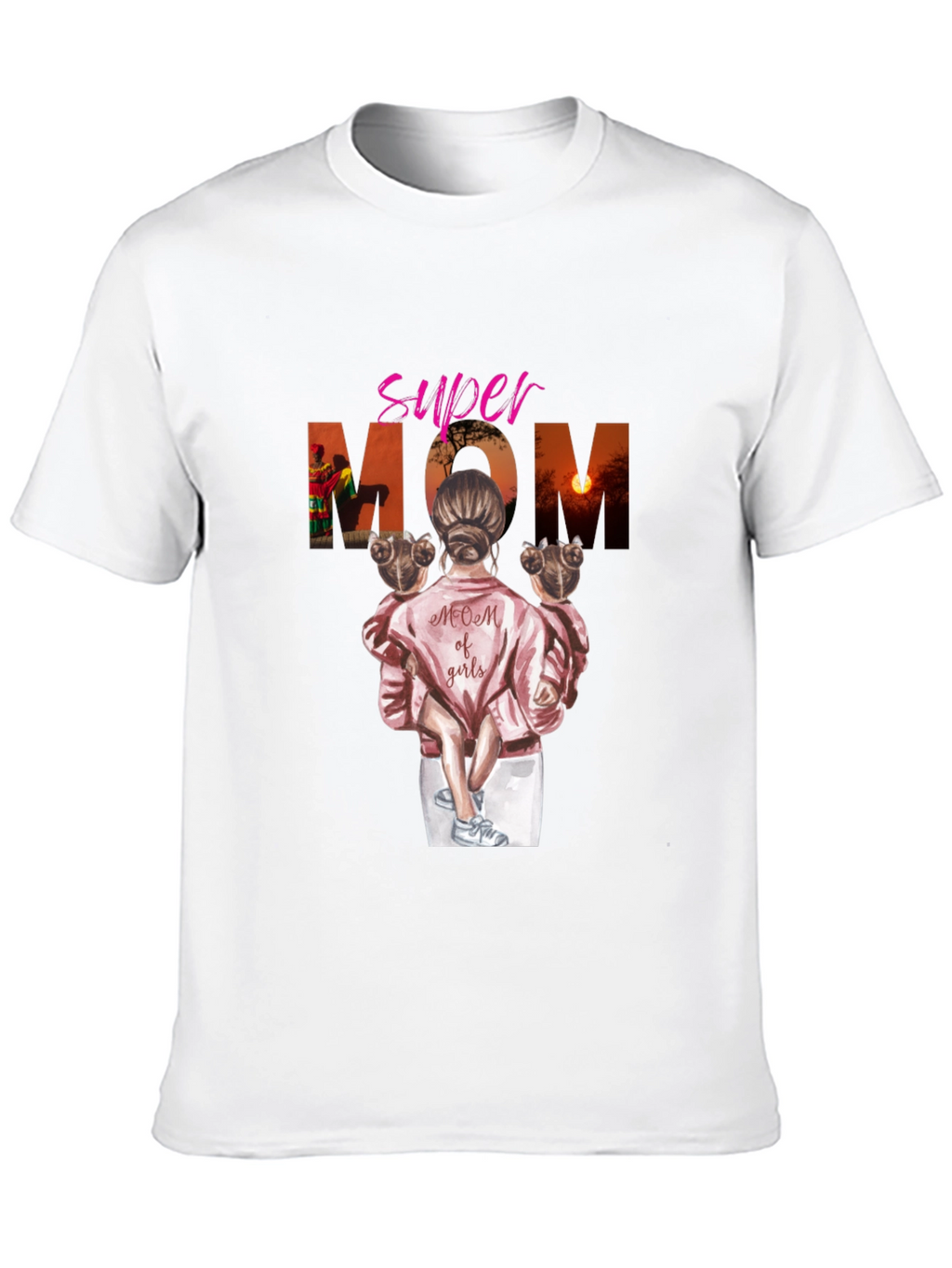 Super Mom of Girls Graphic T-Shirt