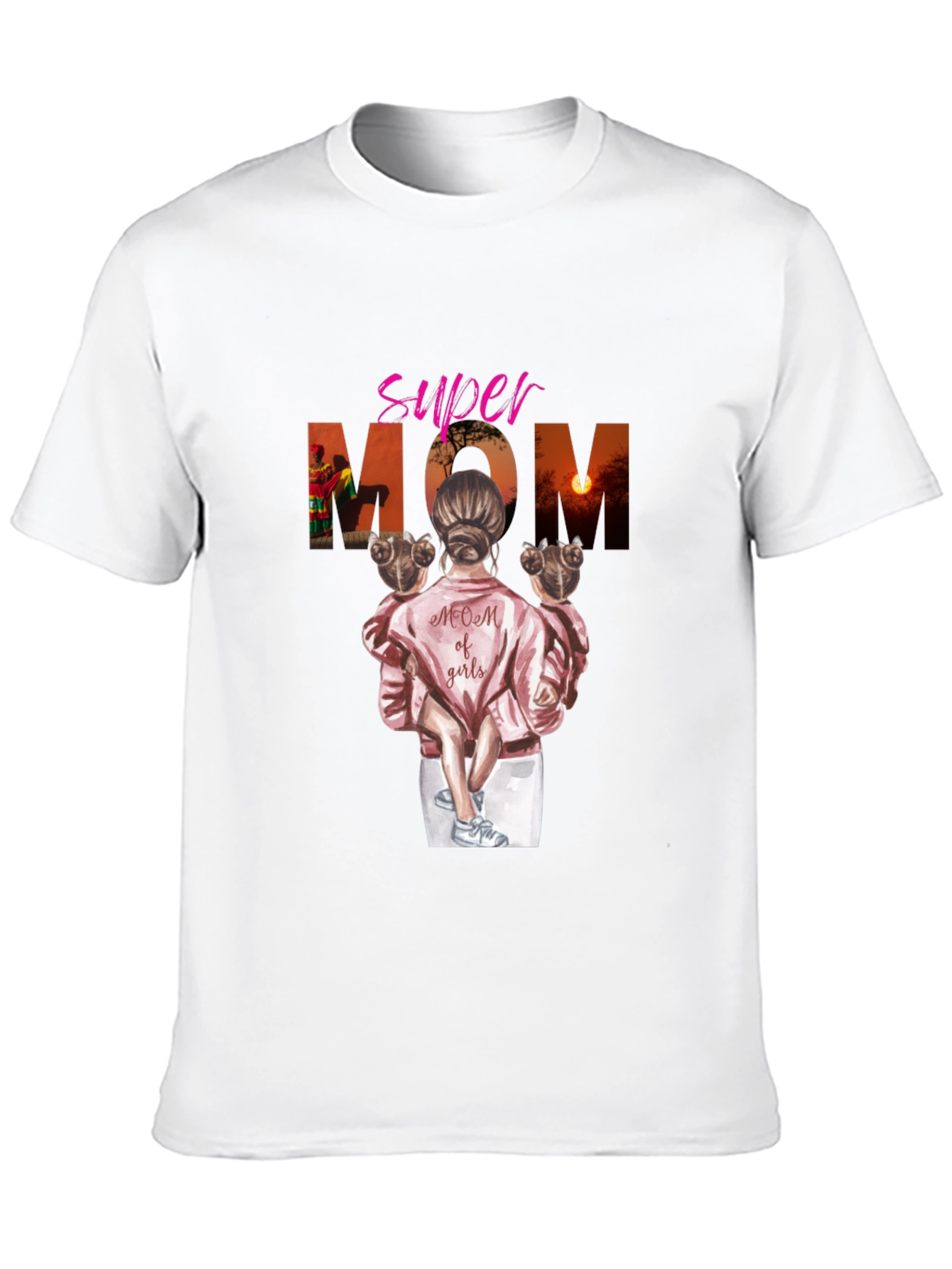 Super Mom of Girls Graphic T-Shirt