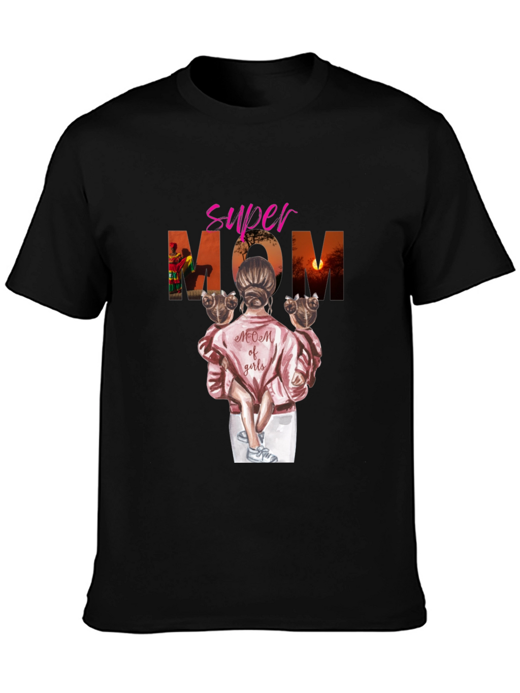 Super Mom of Girls Graphic T-Shirt