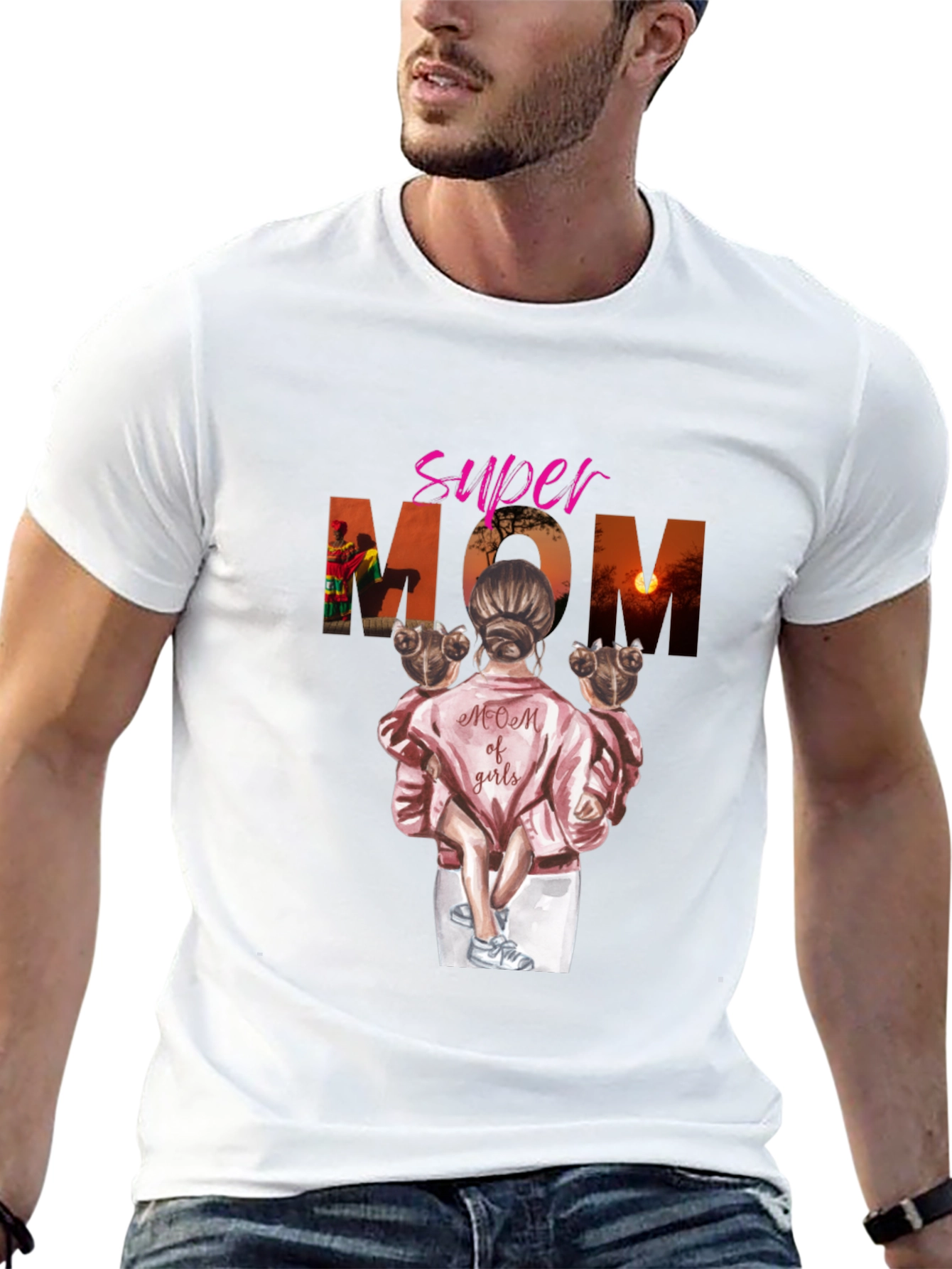 Super Mom of Girls Graphic T-Shirt