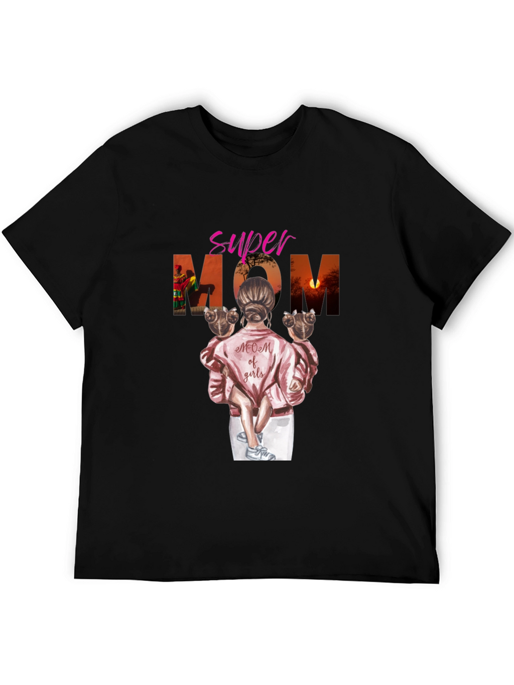 Super Mom of Girls Graphic T-Shirt
