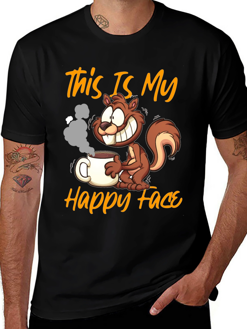 This Is My Happy Face Squirrel Coffee T-Shirt