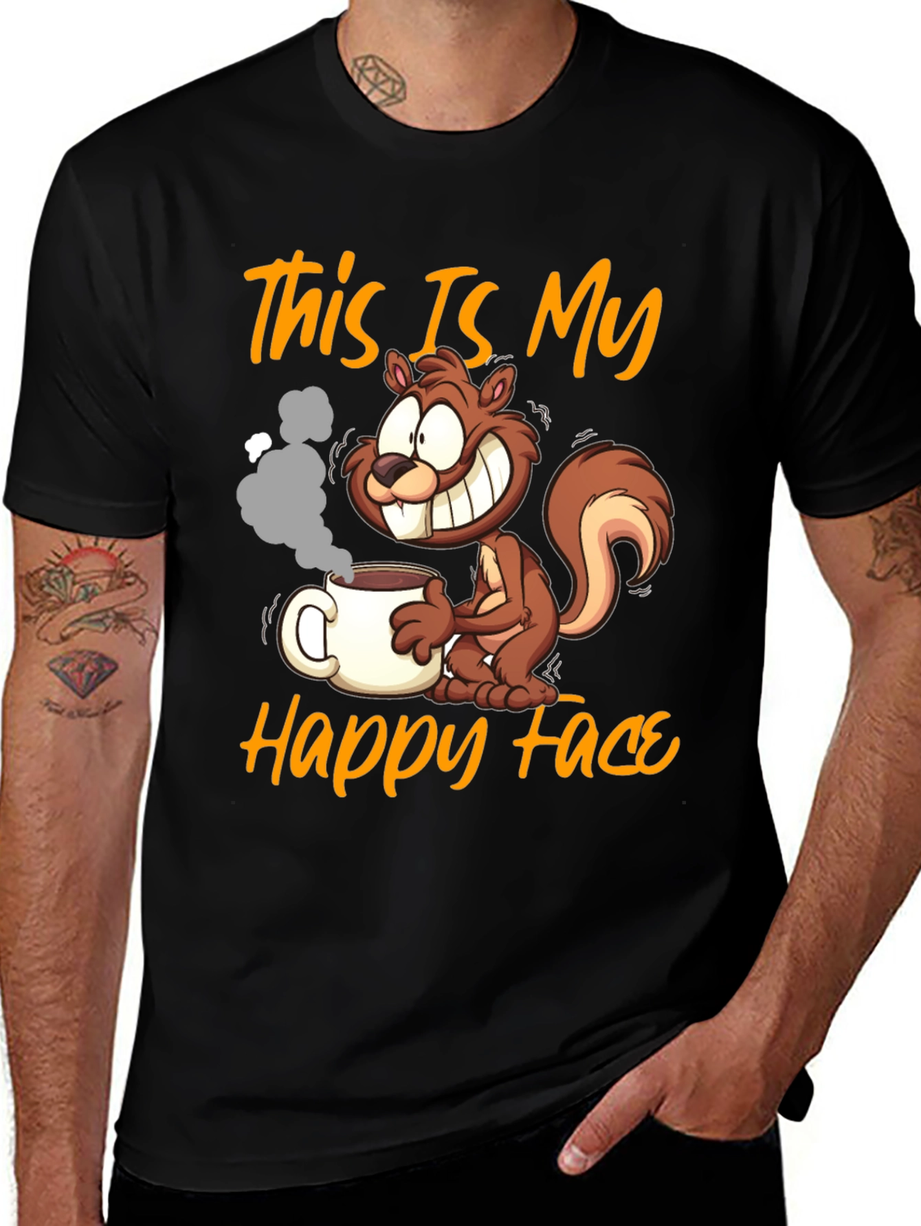 This Is My Happy Face Squirrel Coffee T-Shirt