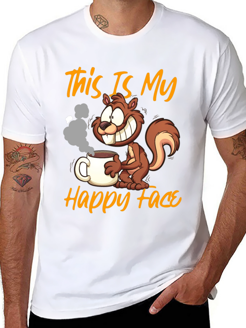 This Is My Happy Face Squirrel Coffee T-Shirt