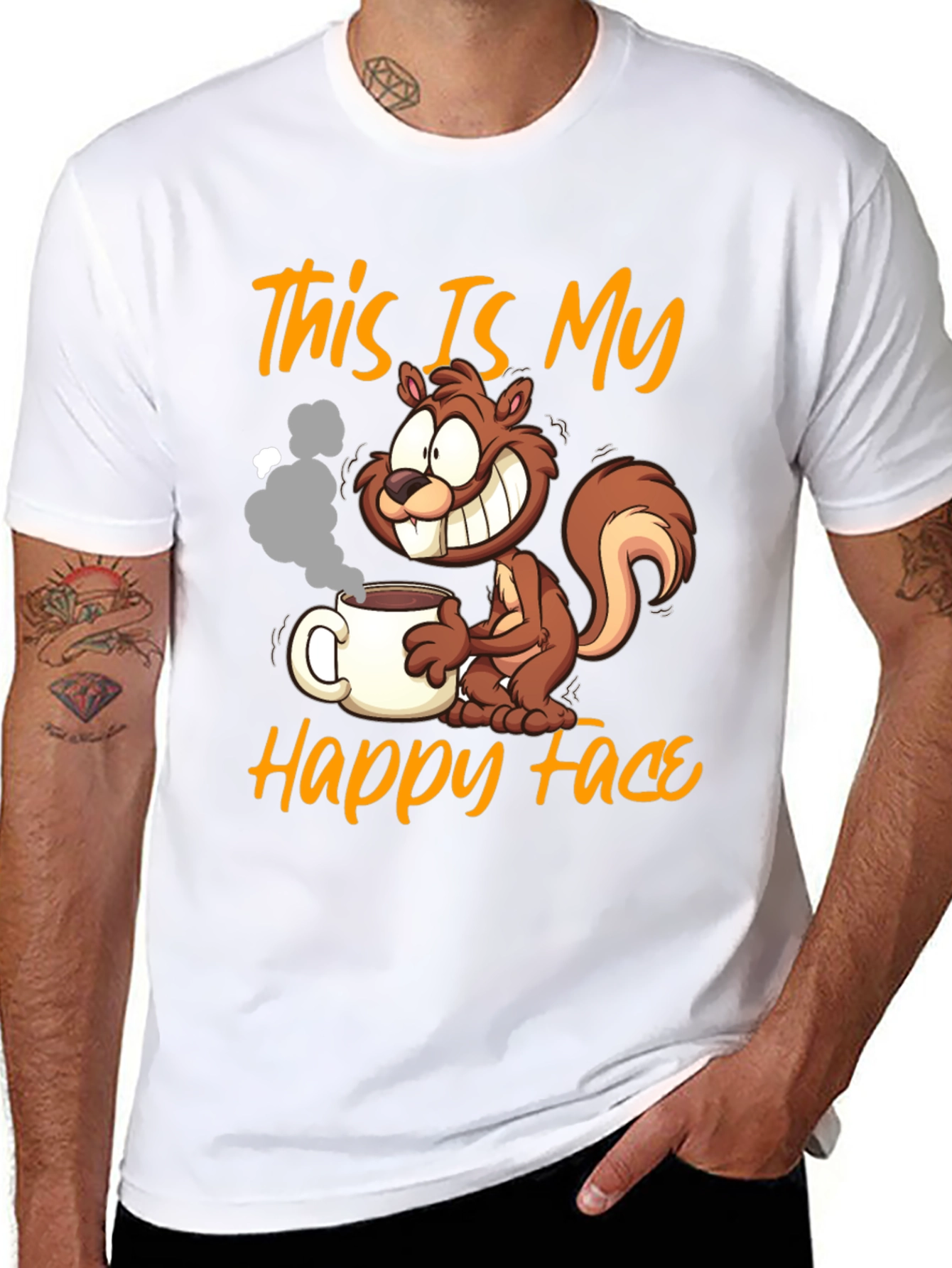 This Is My Happy Face Squirrel Coffee T-Shirt