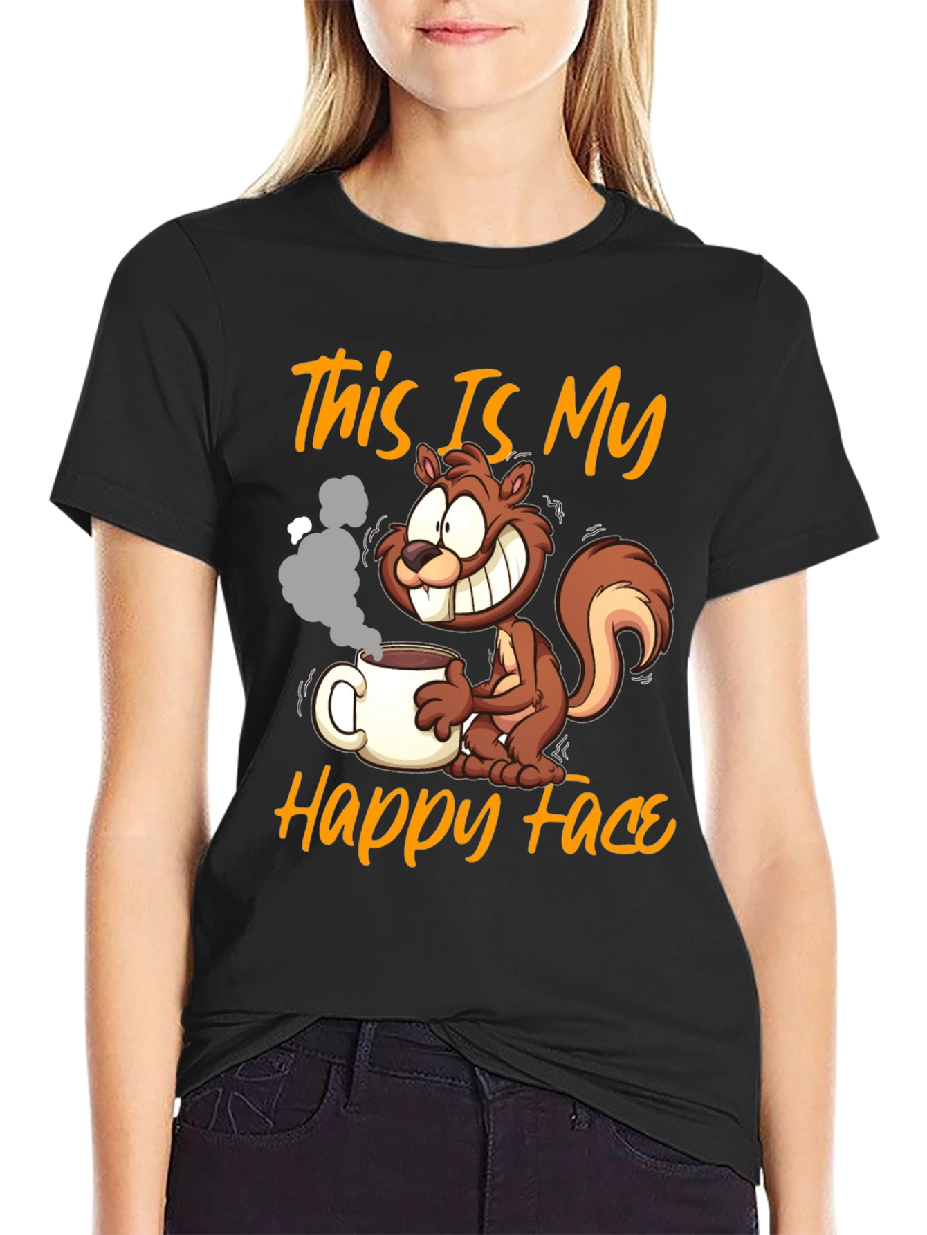 This Is My Happy Face Squirrel Coffee T-Shirt