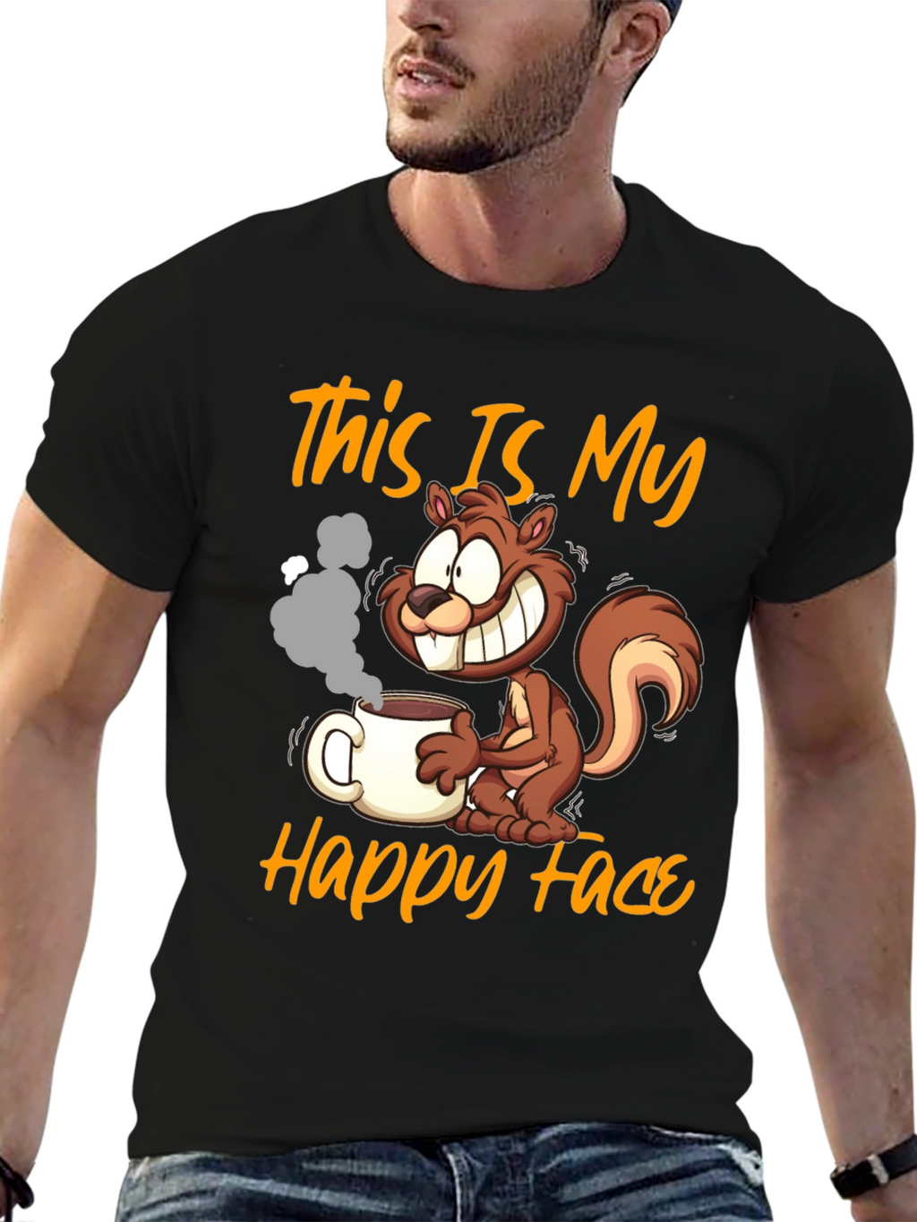 This Is My Happy Face Squirrel Coffee T-Shirt