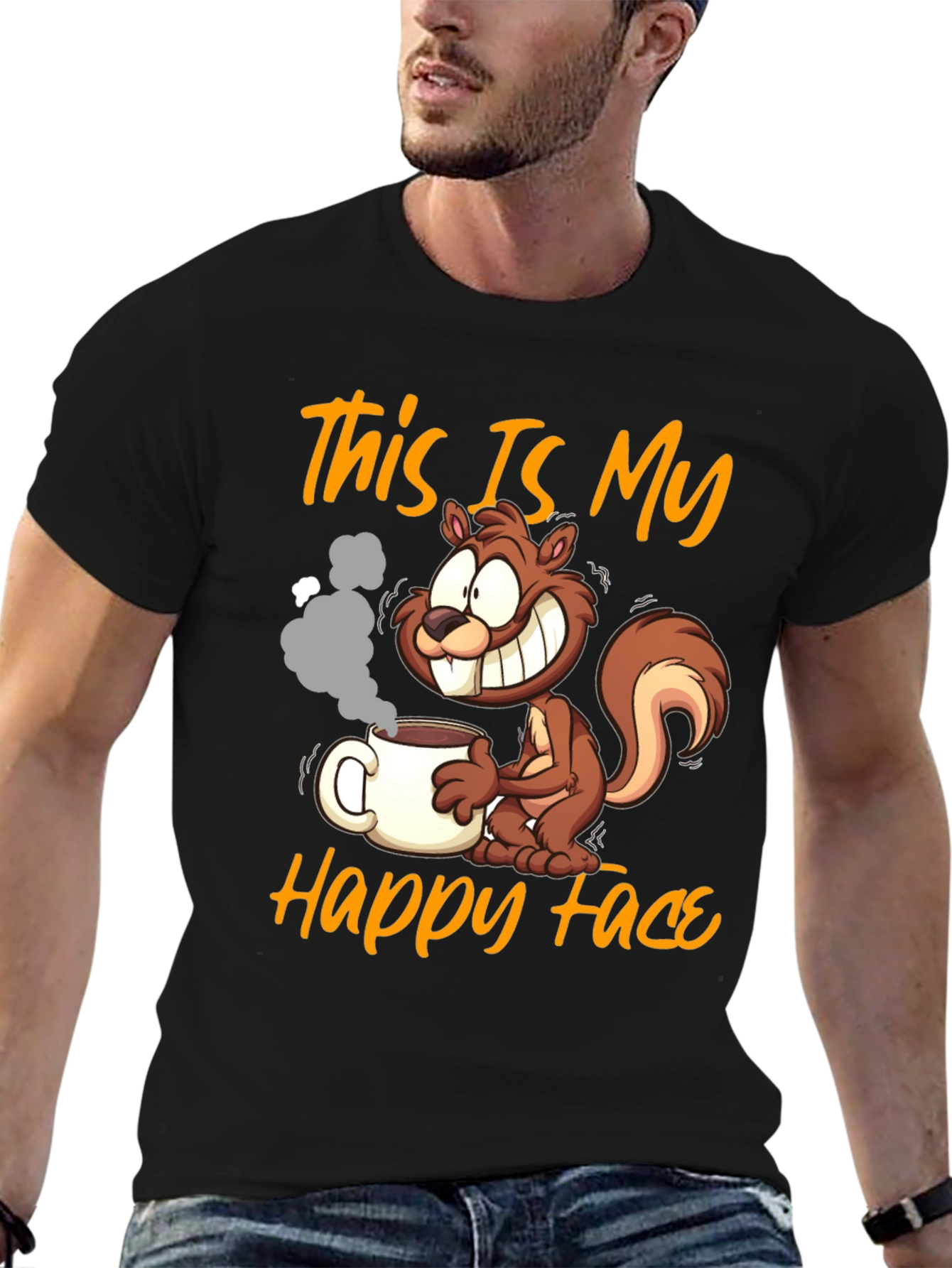 This Is My Happy Face Squirrel Coffee T-Shirt