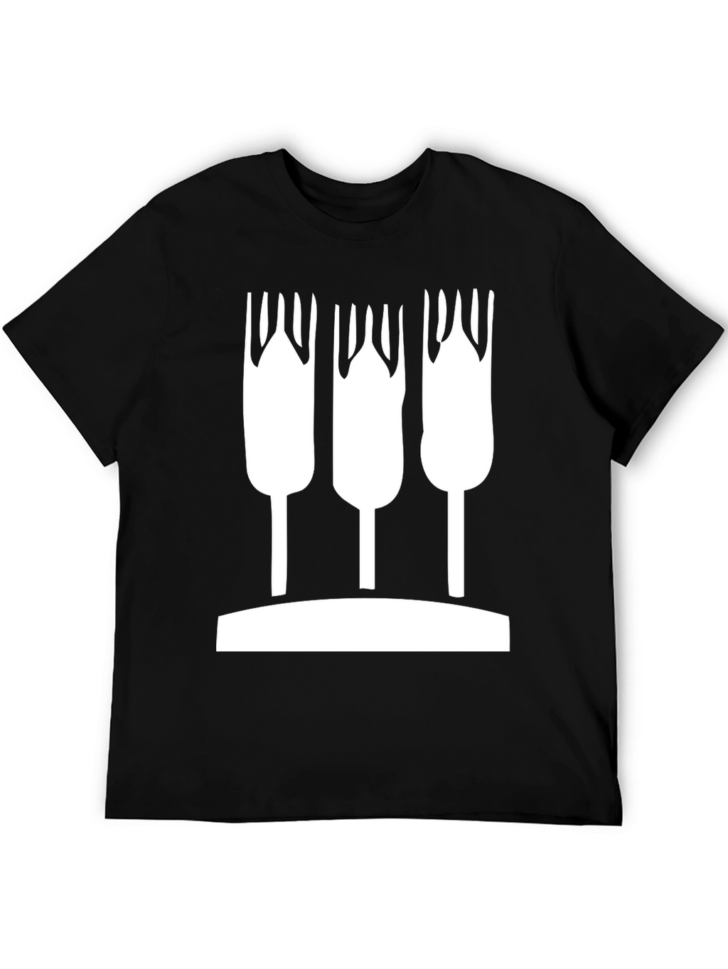 Abstract Wheat Graphic Black T-Shirt