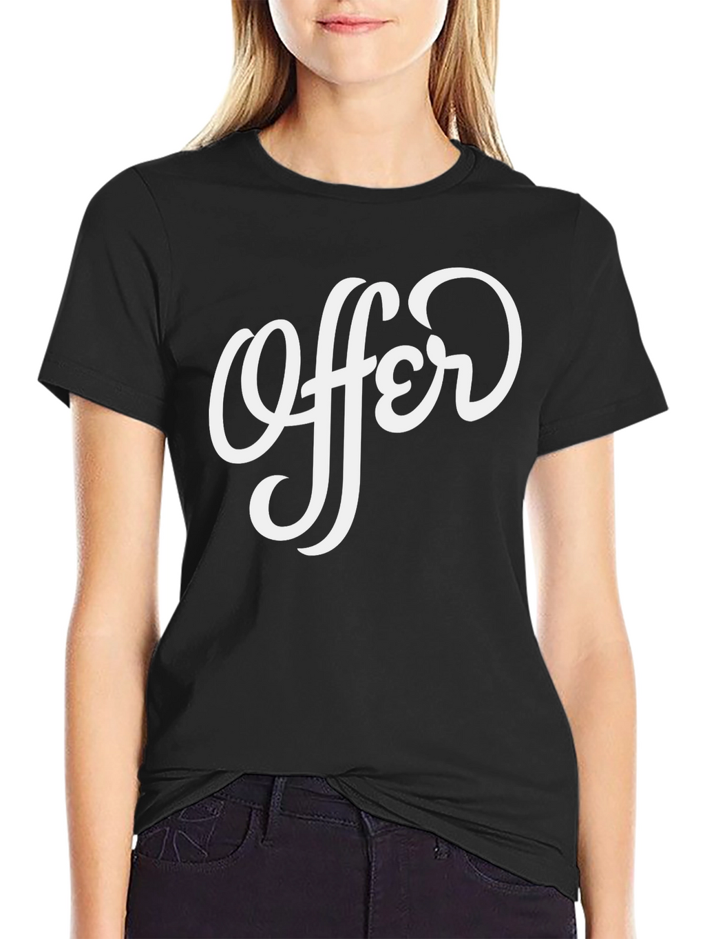 Stylish Offer Graphic Print Black T-Shirt