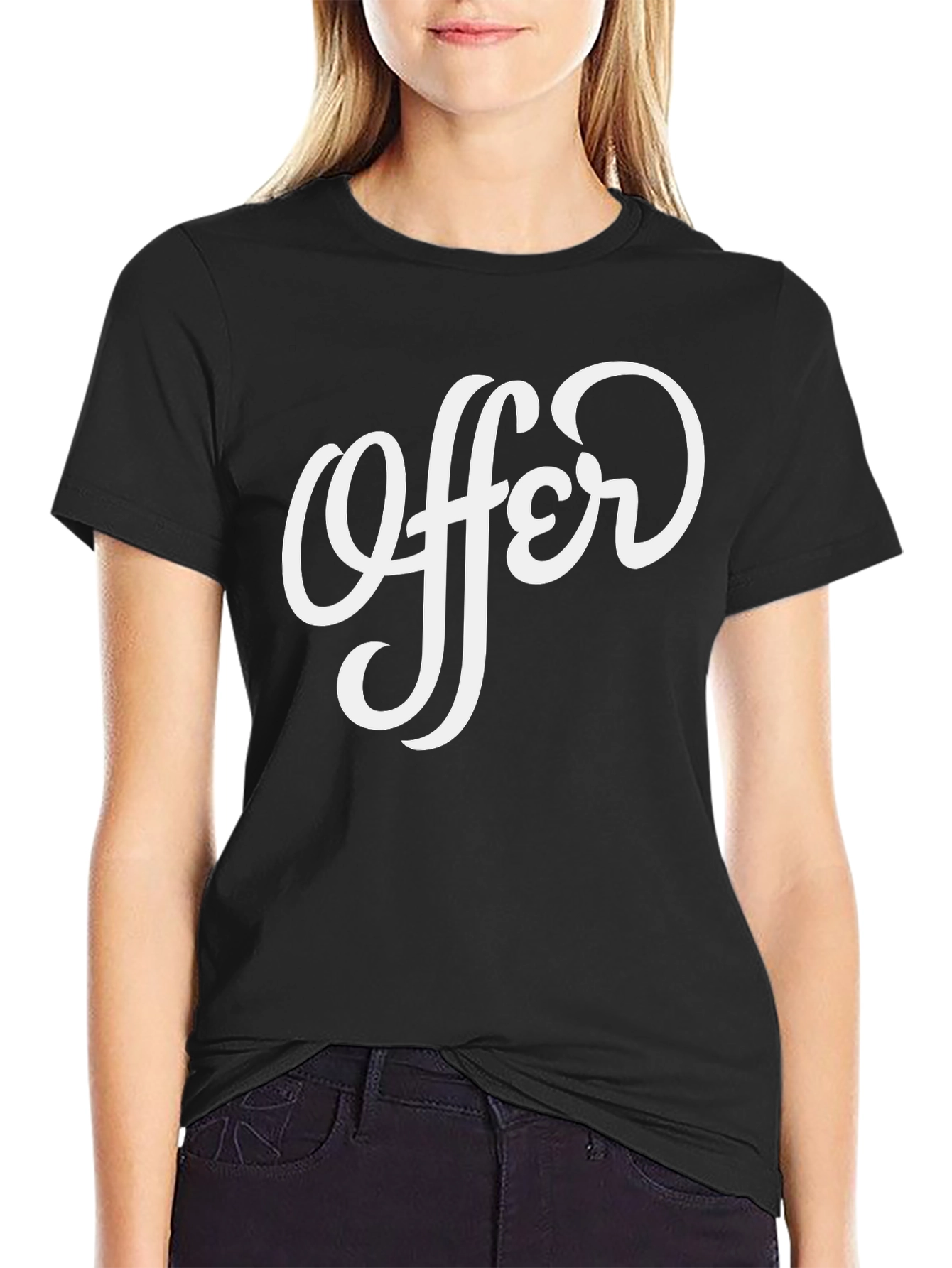 Stylish Offer Graphic Print Black T-Shirt
