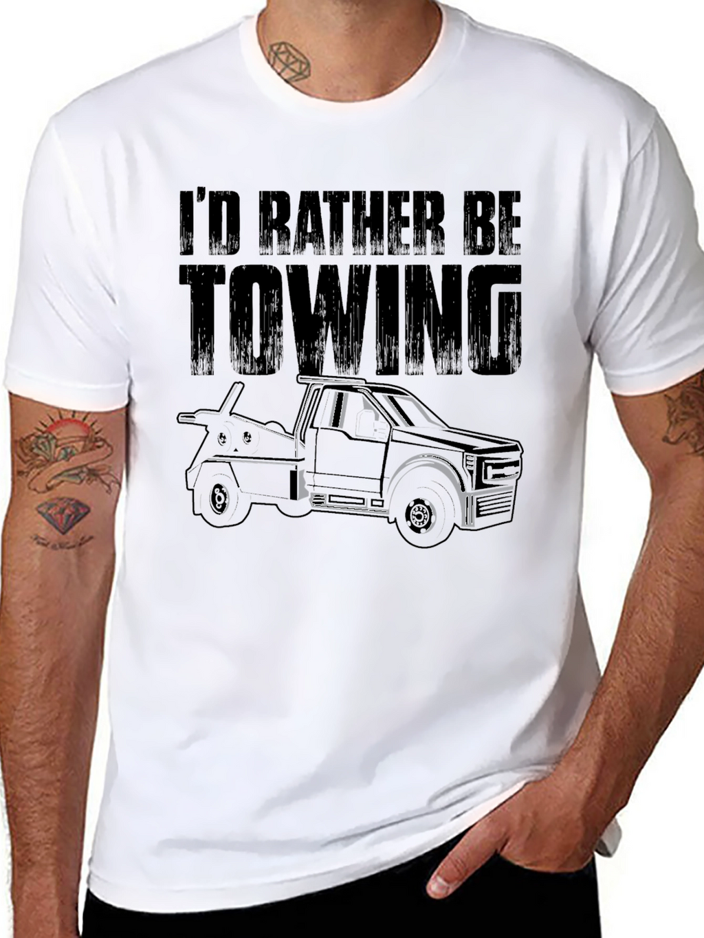 Id Rather Be Towing T-Shirt Tow Truck Tee