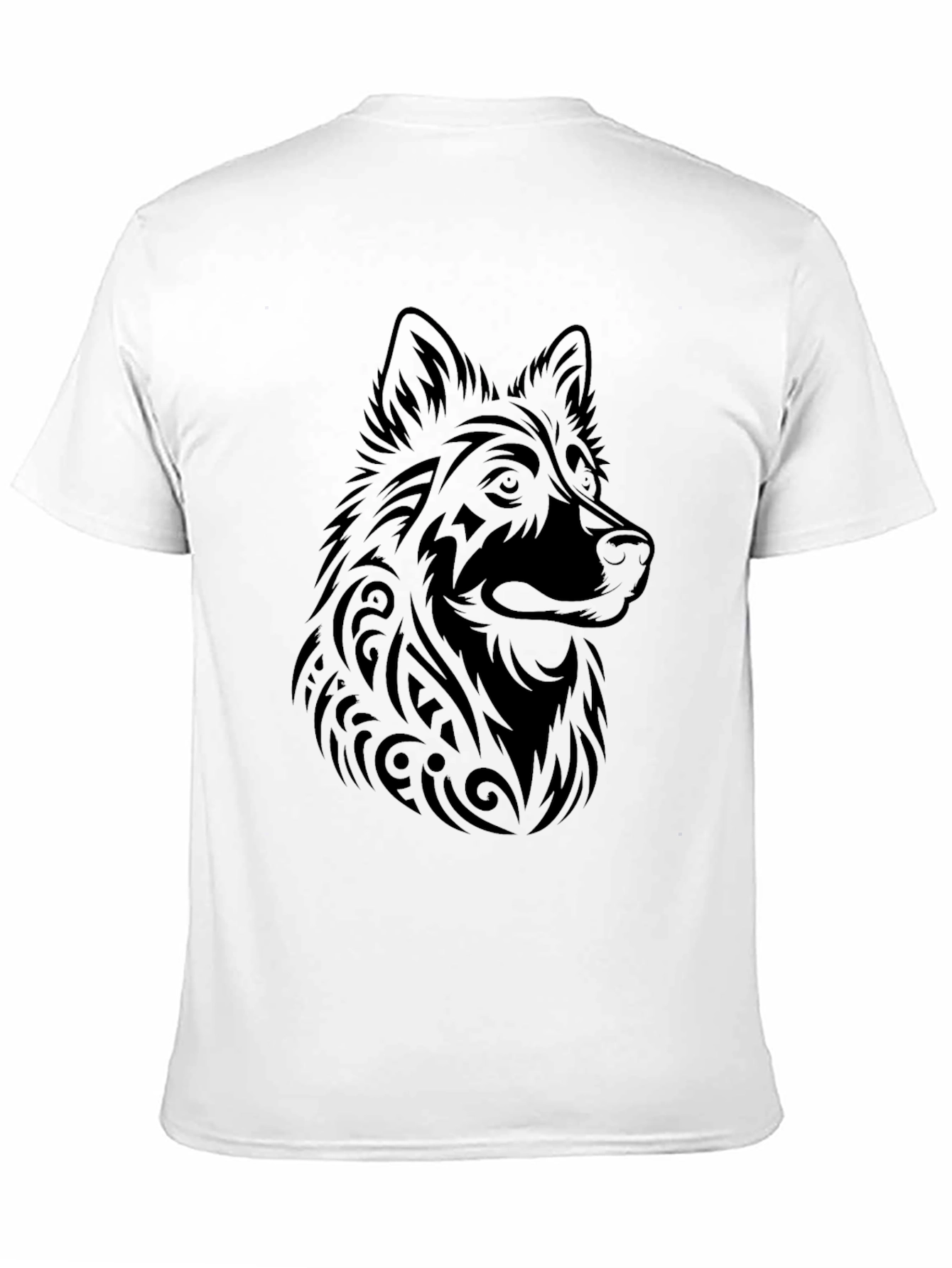 Tribal Wolf Graphic Tee - Mens Black T-Shirt