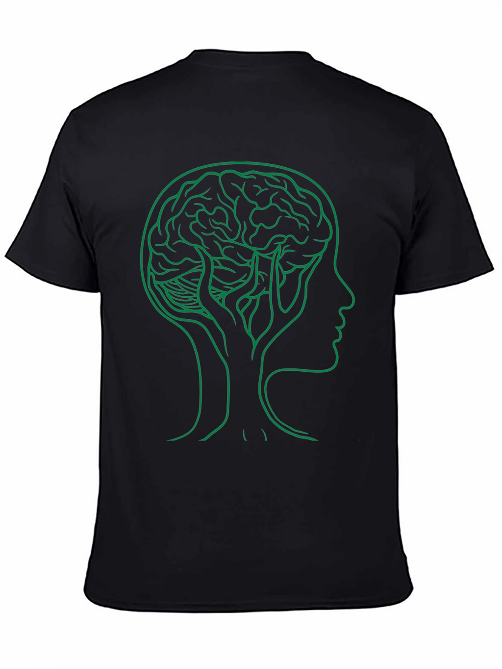 Brain Tree Graphic Tee - Black Cotton Crew Neck