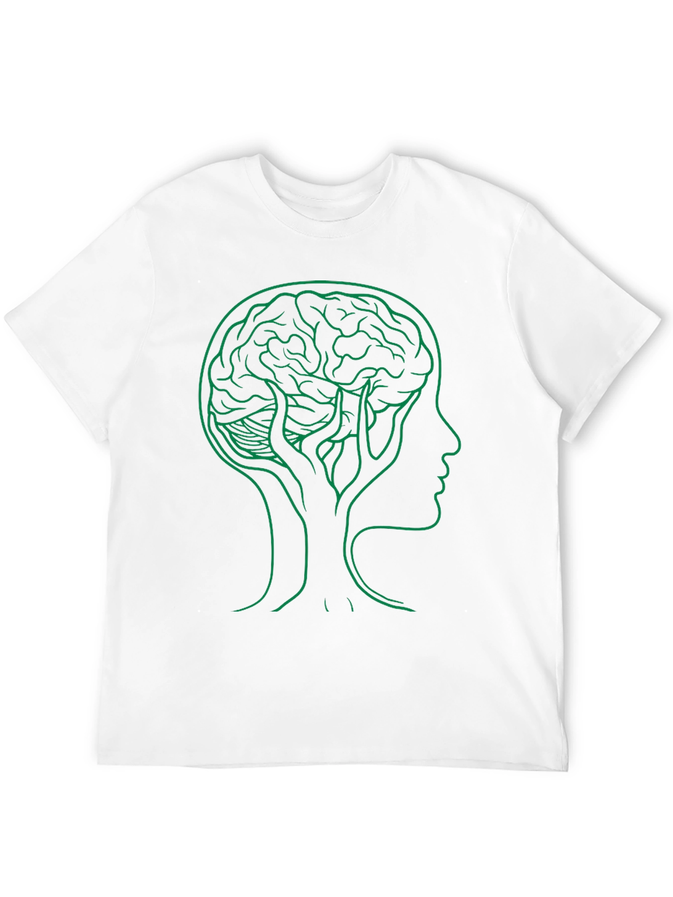 Brain Tree Graphic Tee - Black Cotton Crew Neck