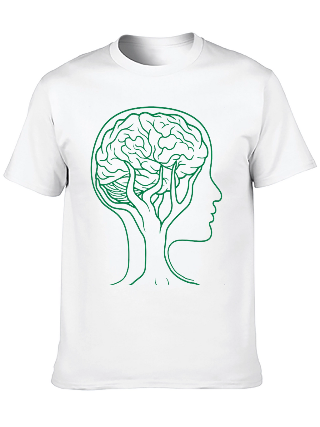 Brain Tree Graphic Tee - Black Cotton Crew Neck