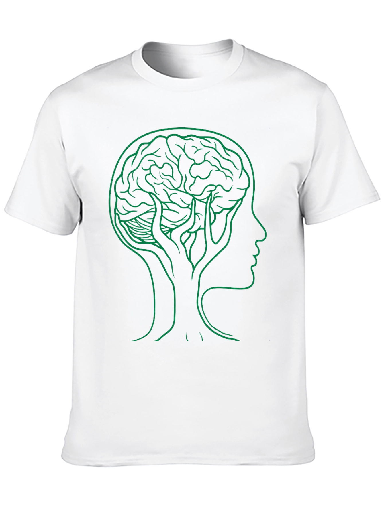 Brain Tree Graphic Tee - Black Cotton Crew Neck