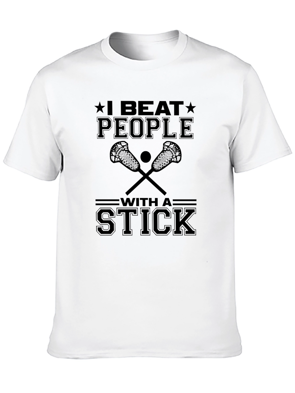 I Beat People with a Stick Black T-Shirt