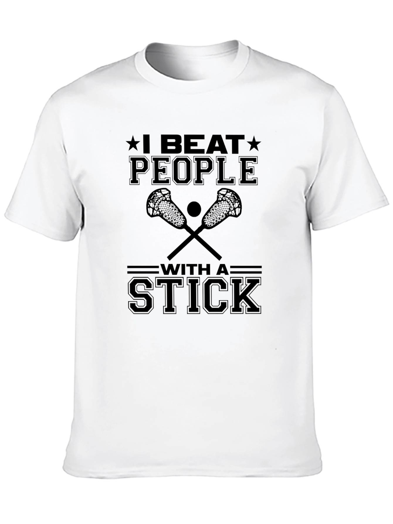I Beat People with a Stick Black T-Shirt