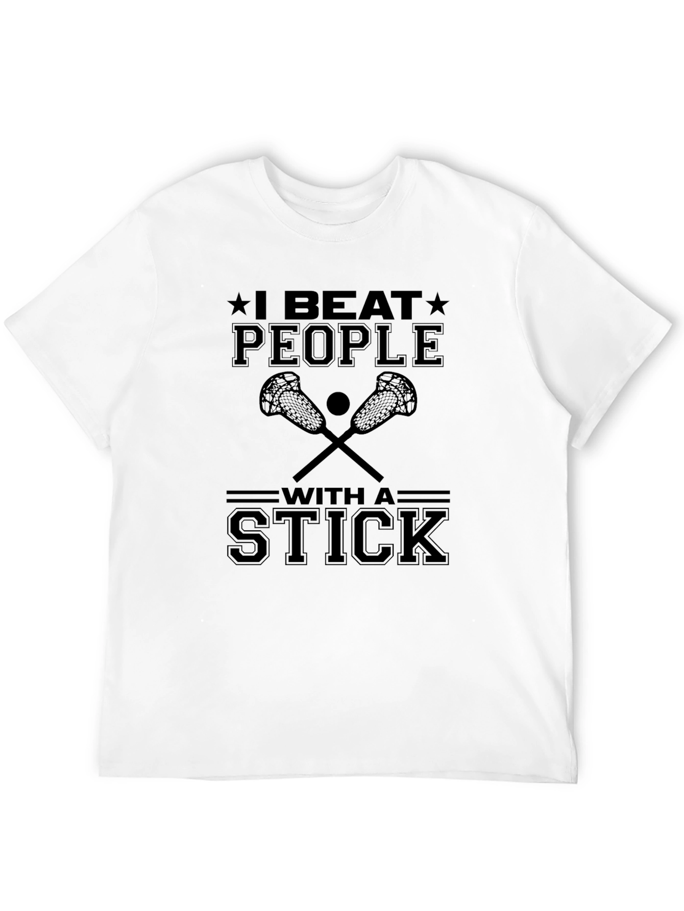 I Beat People with a Stick Black T-Shirt