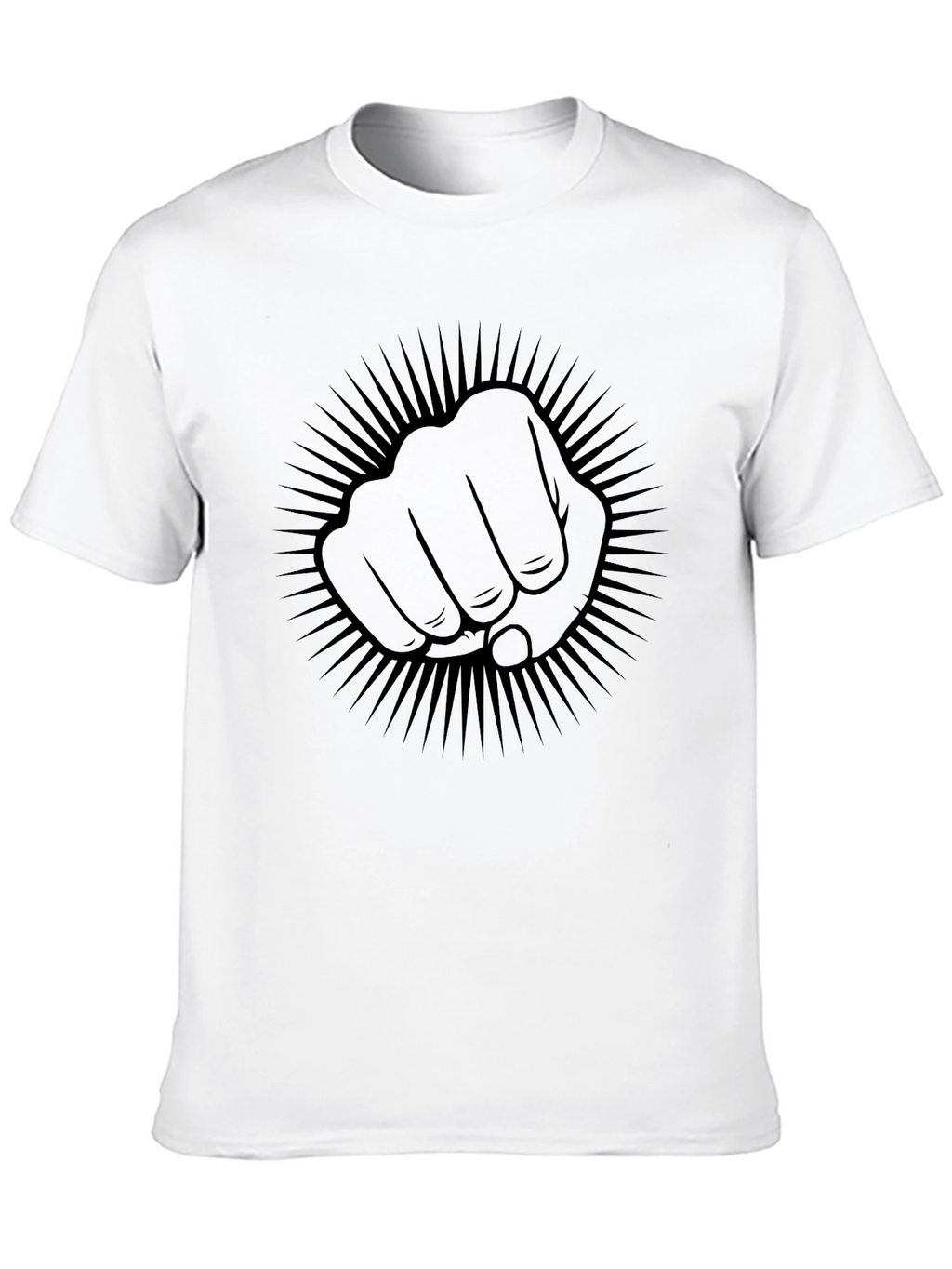 Fist Power Graphic Tee - Black Crew Neck