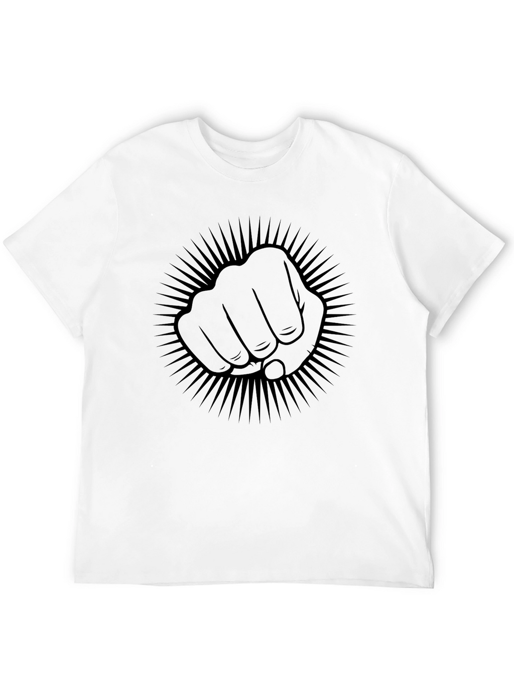 Fist Power Graphic Tee - Black Crew Neck
