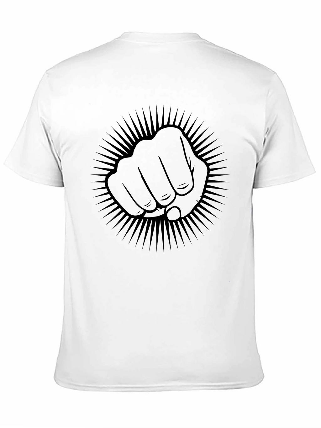 Fist Power Graphic Tee - Black Crew Neck