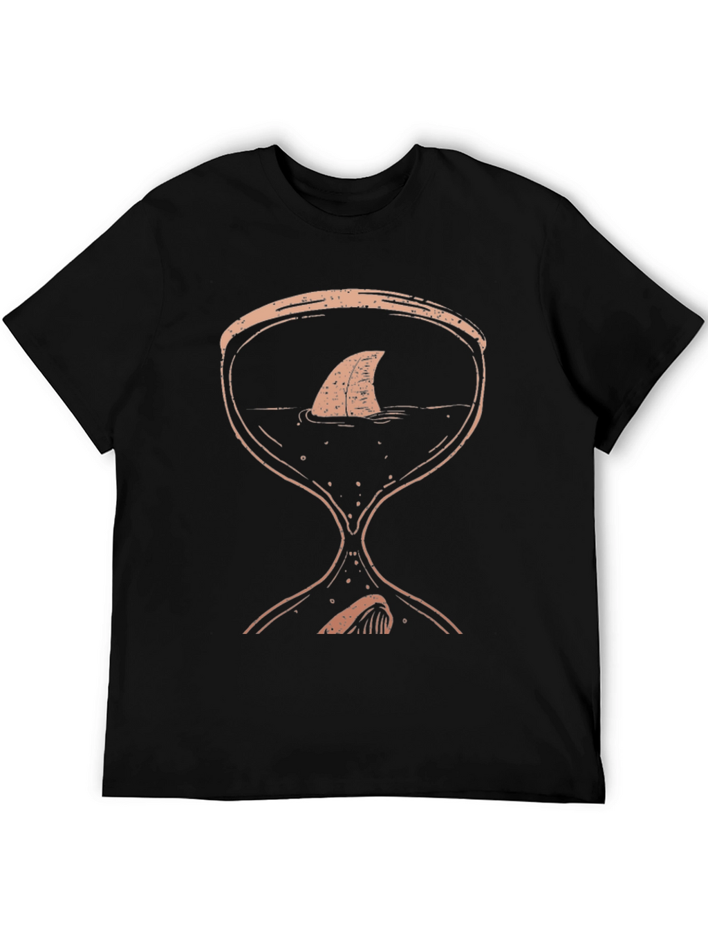 Shark Hourglass Graphic Tee - Unique Black T-Shirt