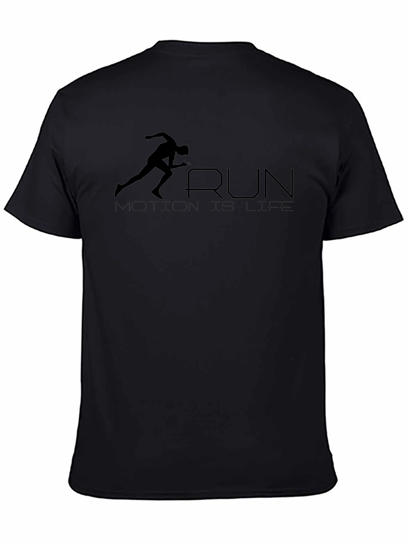 Run Motion Is Life Graphic Tee - Black