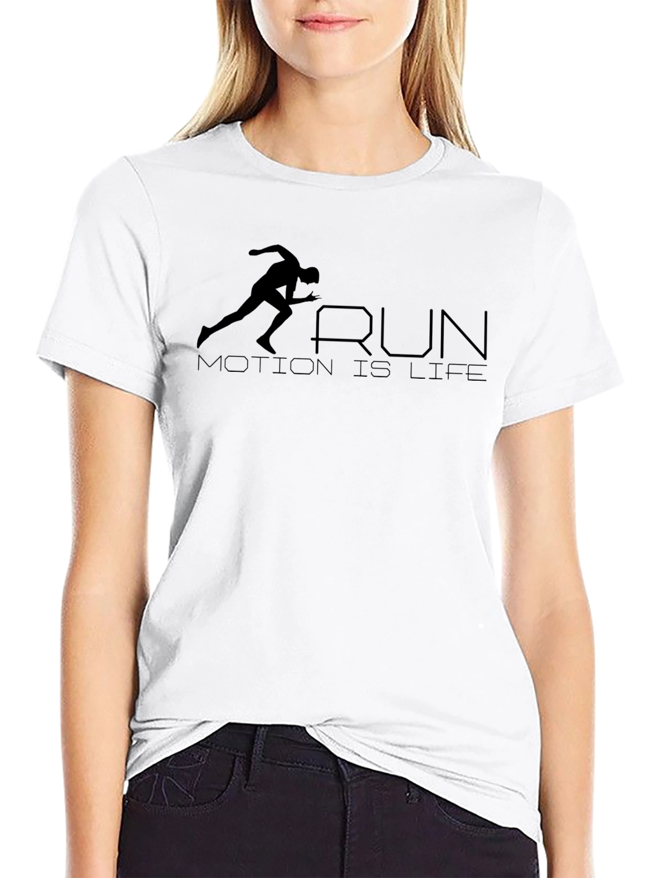 Run Motion Is Life Graphic Tee - Black