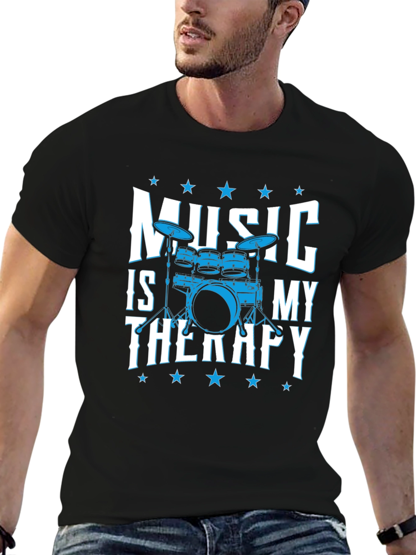 Music is My Therapy Drum Set T-Shirt