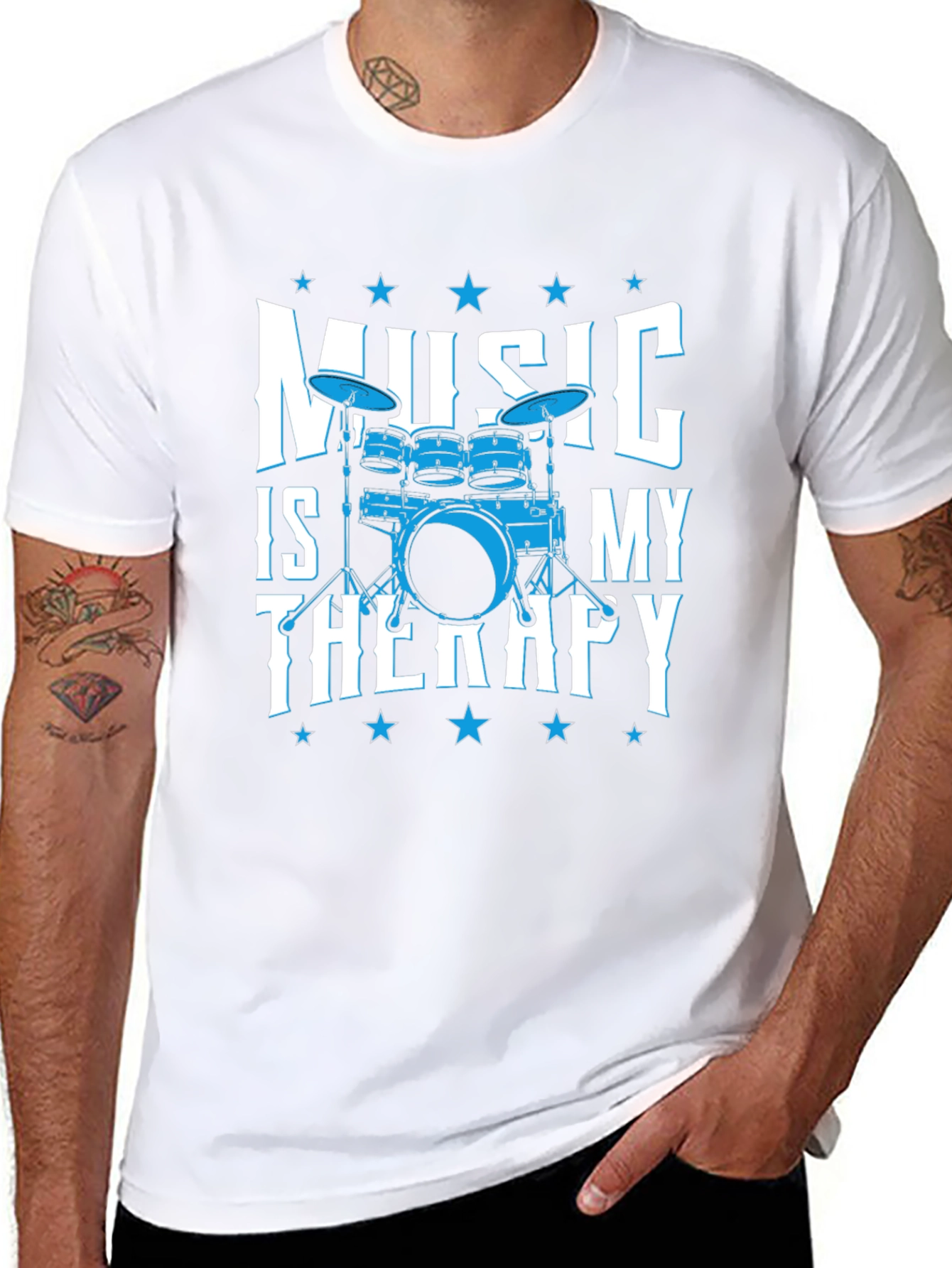 Music is My Therapy Drum Set T-Shirt