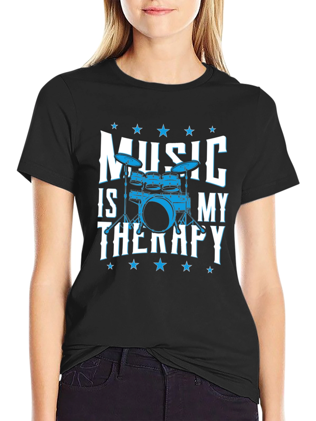 Music is My Therapy Drum Set T-Shirt
