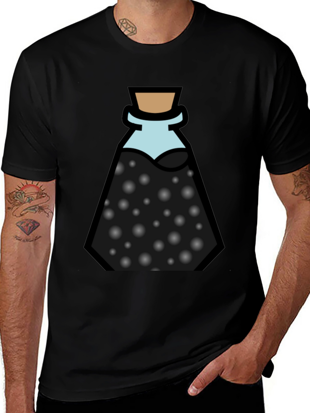 Potion Bottle Graphic Black T-Shirt