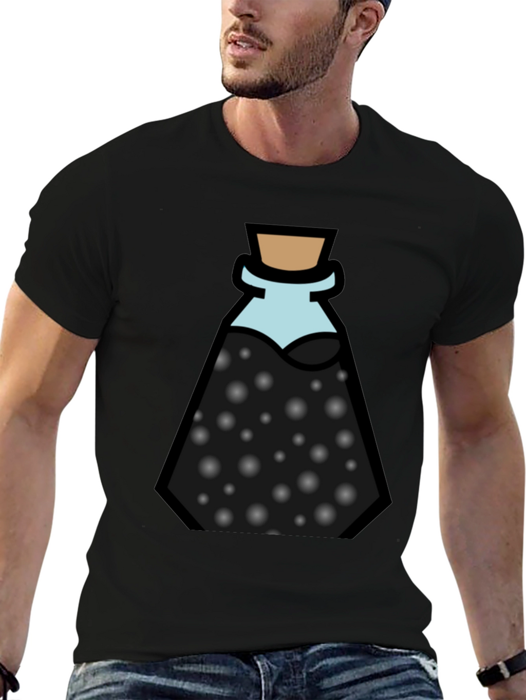 Potion Bottle Graphic Black T-Shirt