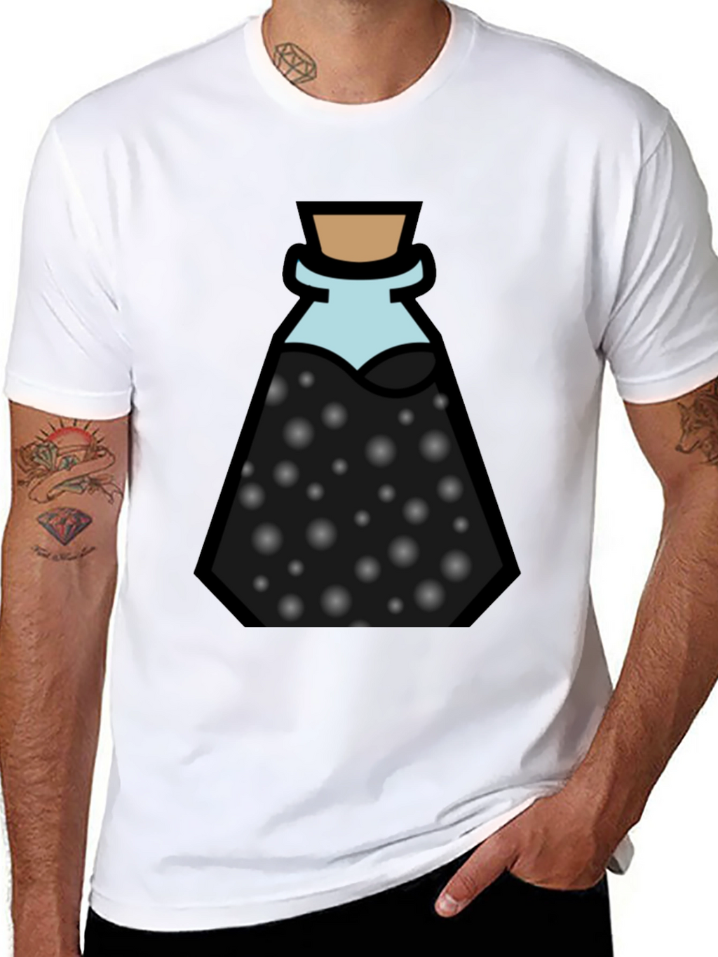 Potion Bottle Graphic Black T-Shirt