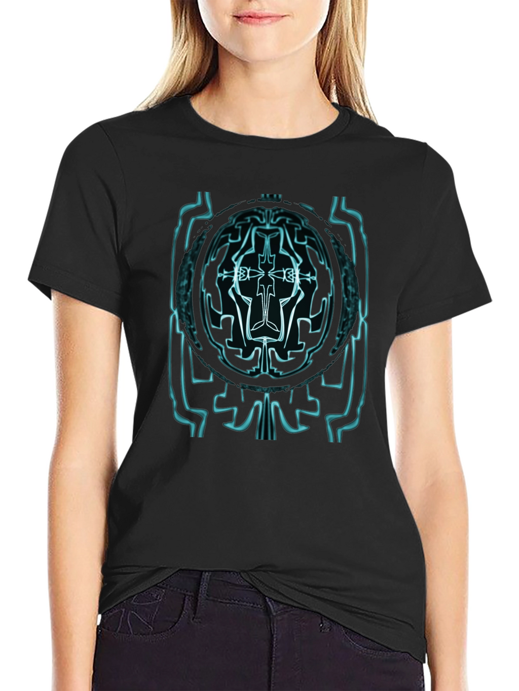 Cybernetic Glyph Graphic Tee - Black
