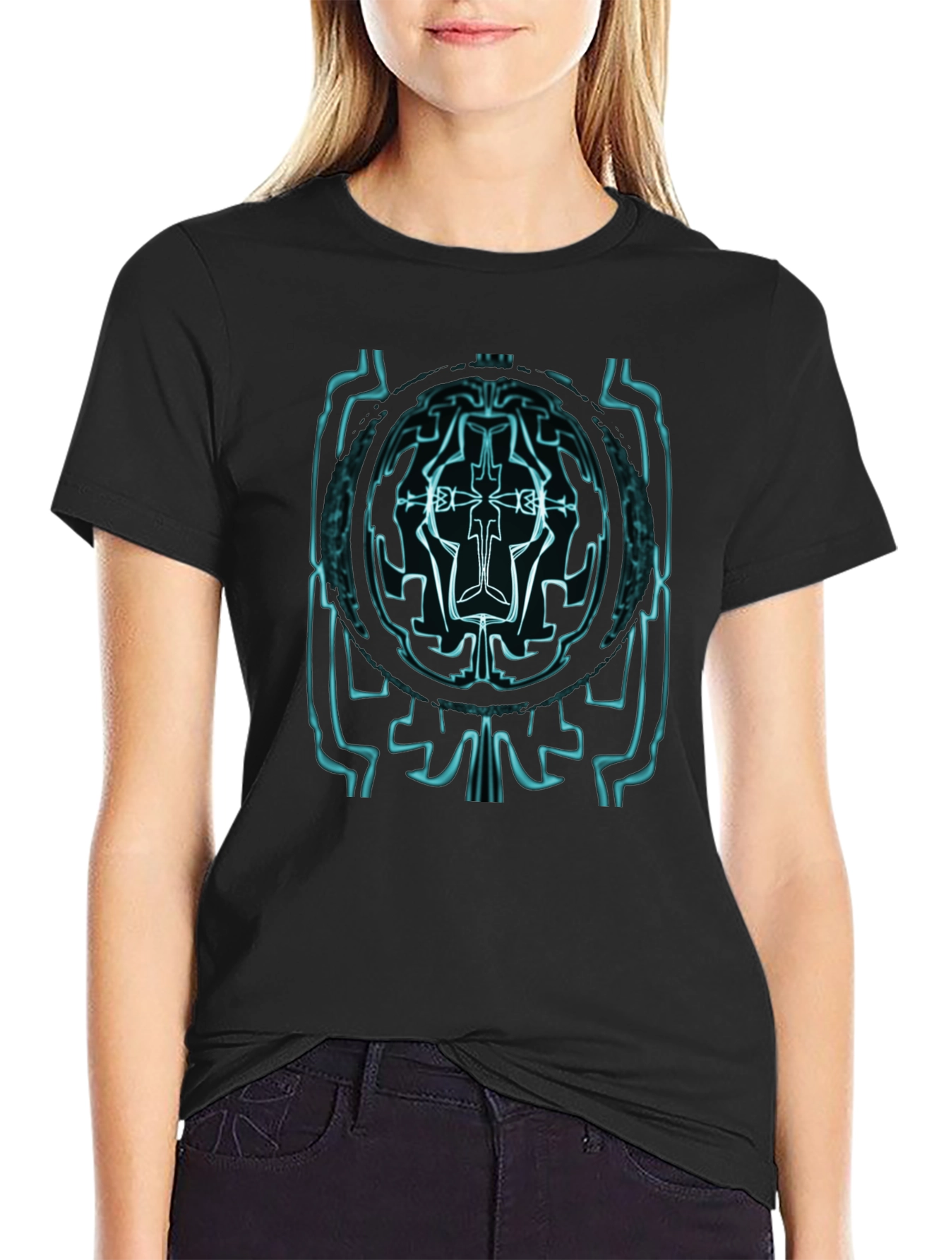 Cybernetic Glyph Graphic Tee - Black