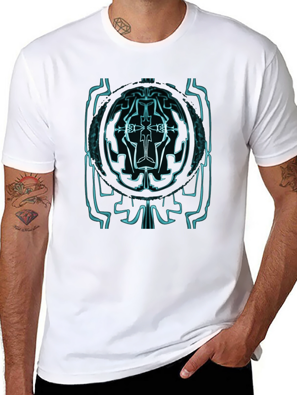 Cybernetic Glyph Graphic Tee - Black