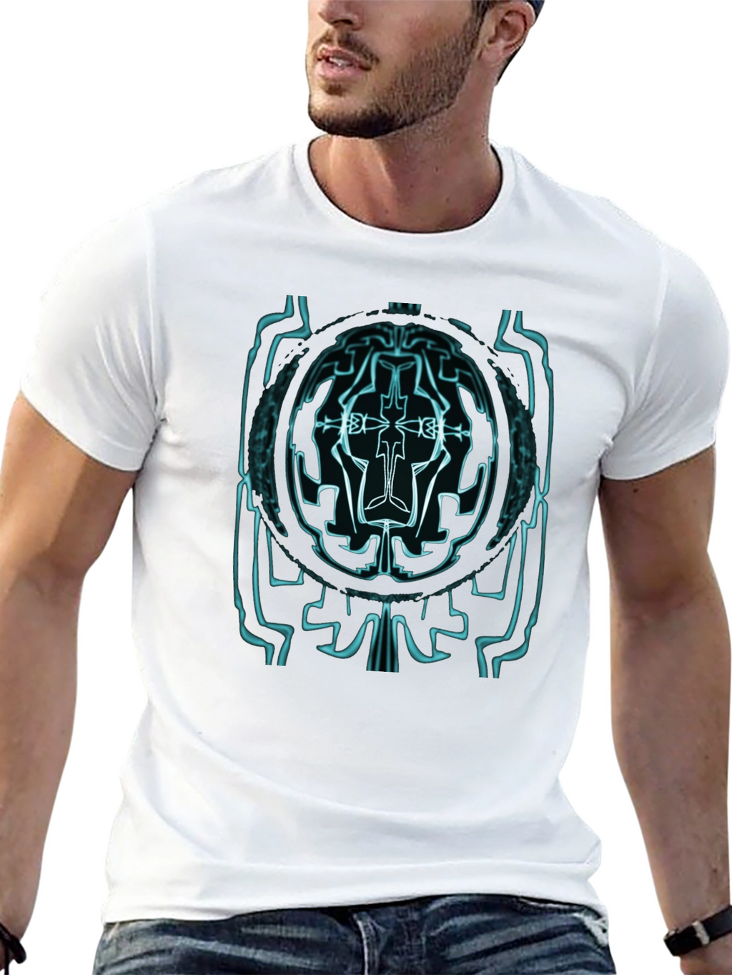 Cybernetic Glyph Graphic Tee - Black