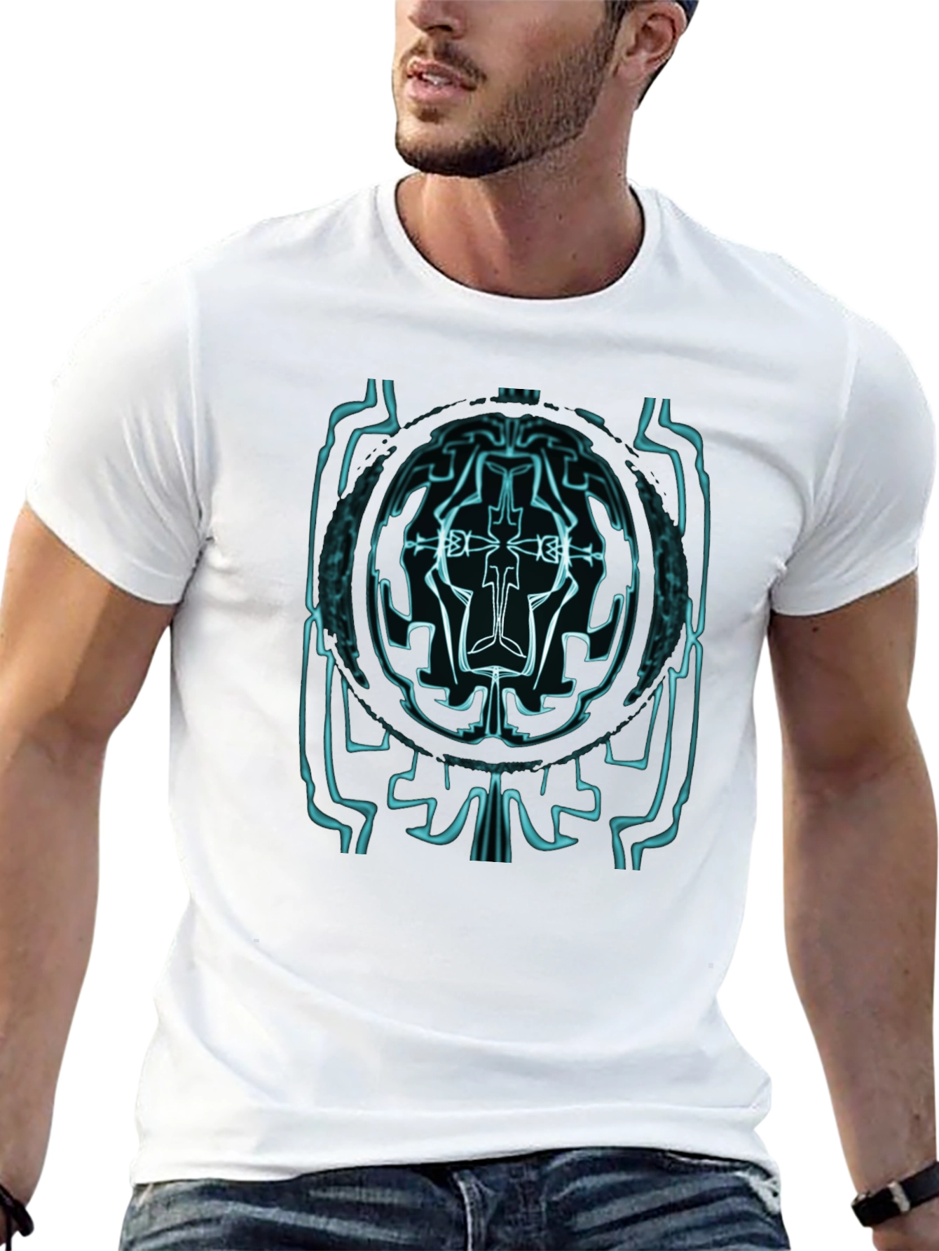 Cybernetic Glyph Graphic Tee - Black