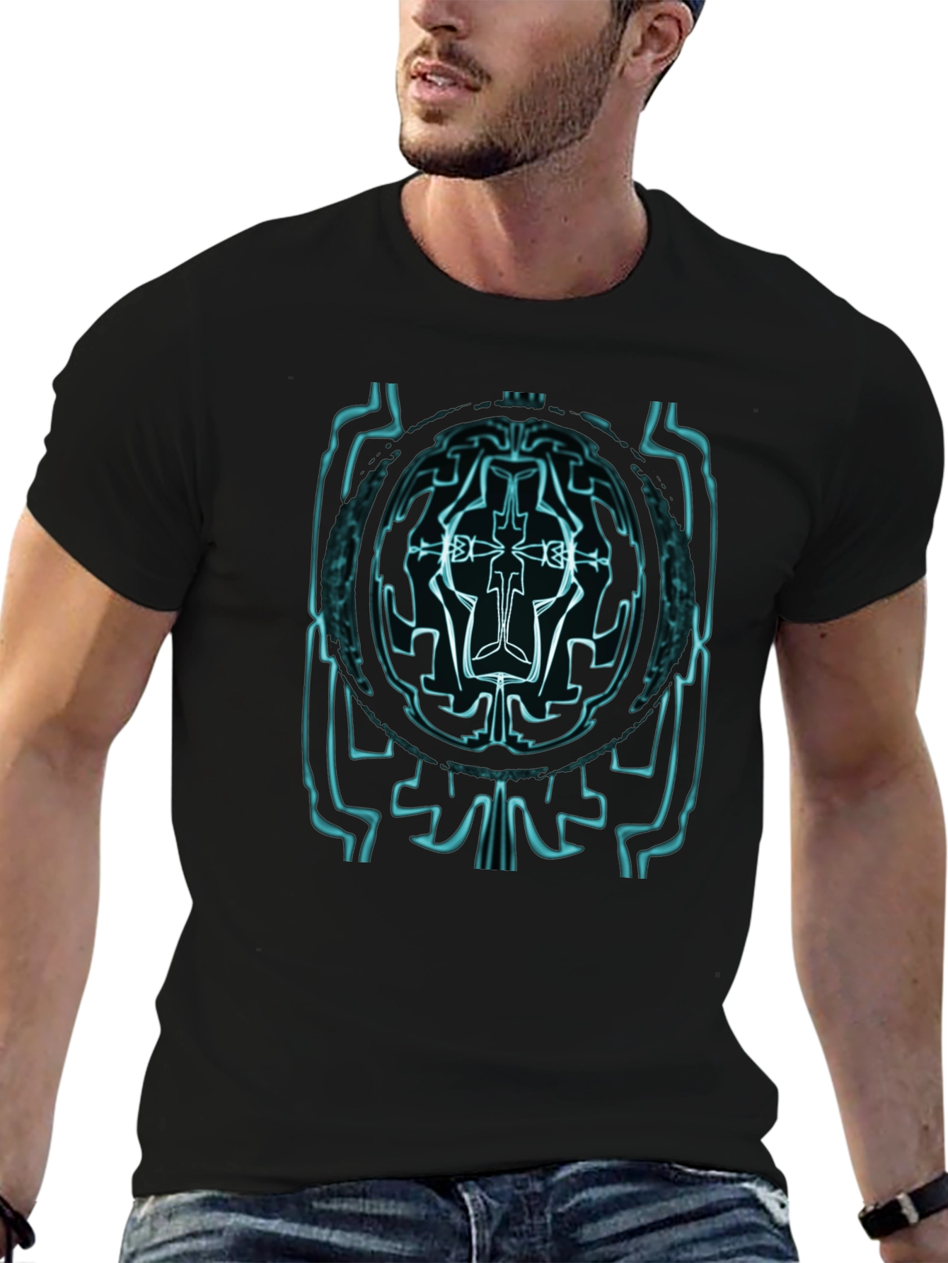 Cybernetic Glyph Graphic Tee - Black