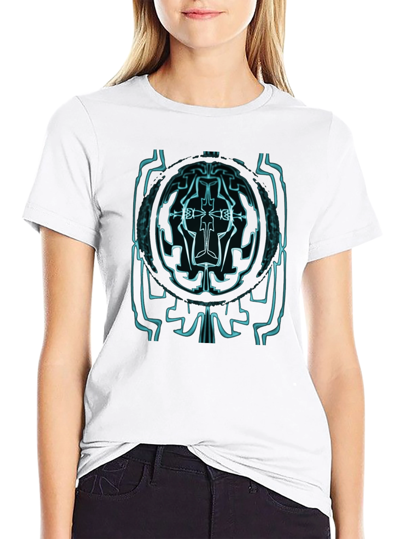 Cybernetic Glyph Graphic Tee - Black