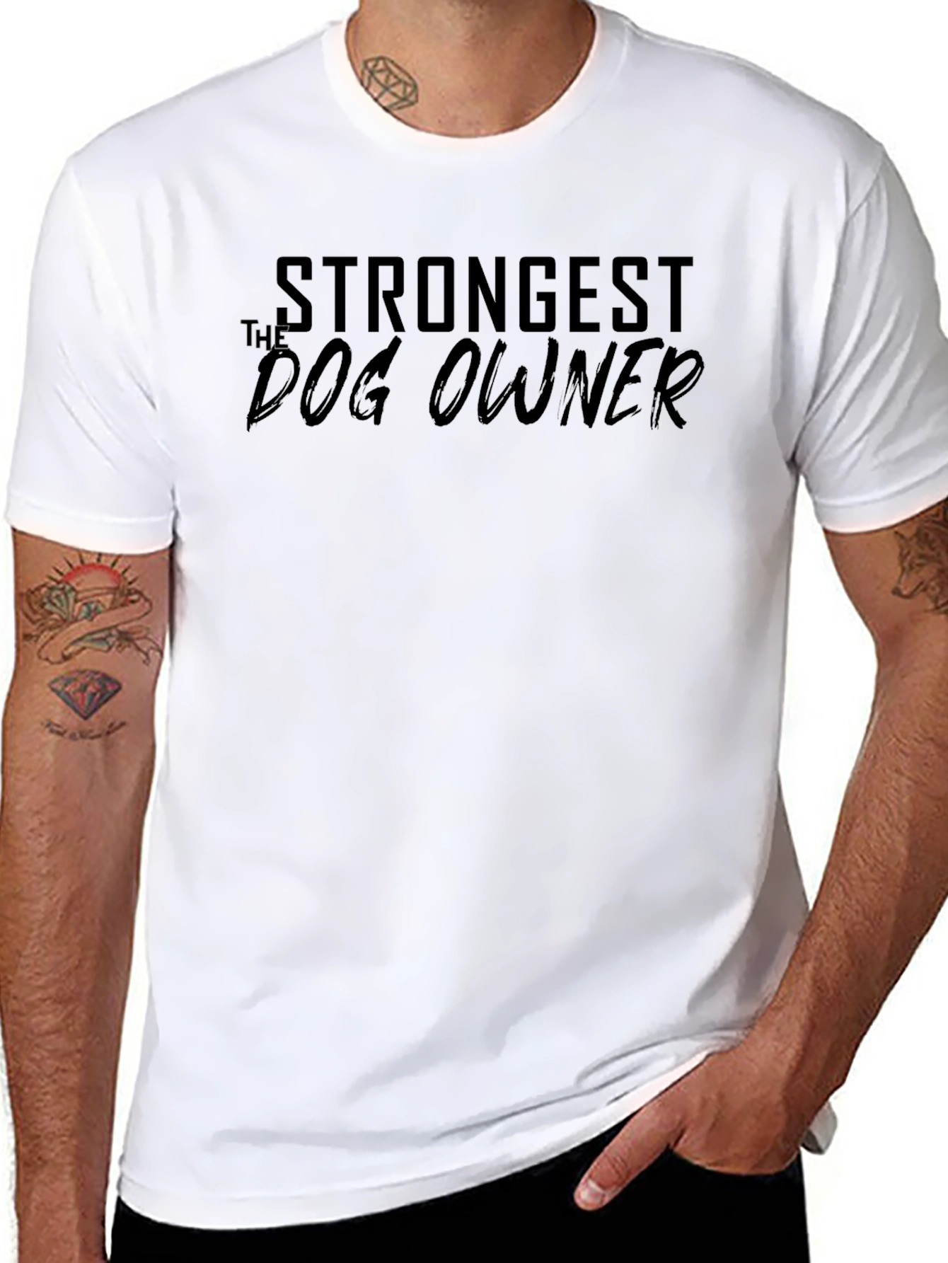 Strongest Dog Owner T-Shirt – Minimalist Dog Lover Graphic Tee