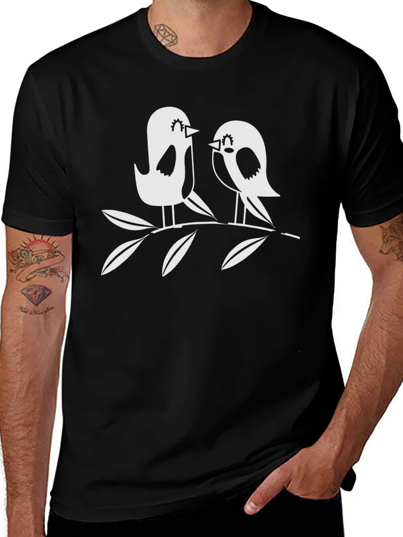 Birds on a Branch Black Tee